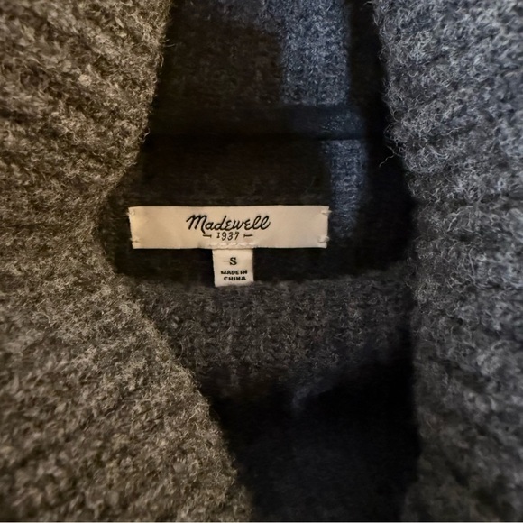 MADEWELL Merino Wool Turtleneck Sweater Dress Gray Ribbed S - Picture 4 of 9
